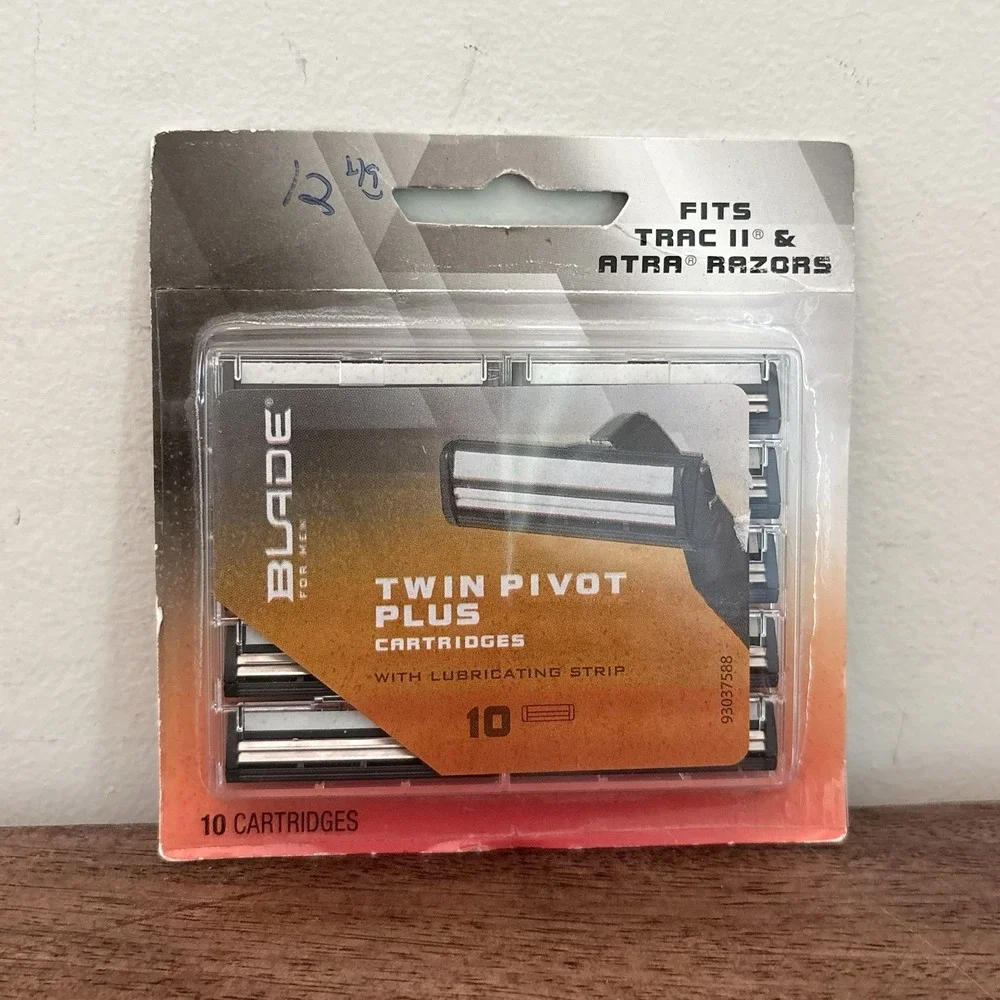 10 Twin Pivot Plus Razor Cartridges Fits Trac II Atra NEW Sealed.